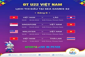 Lịch thi đấu U22 Việt Nam tại vòng bảng SEA Games 32