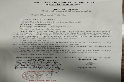 THÔNG BÁO TÌM GIẤY TỜ