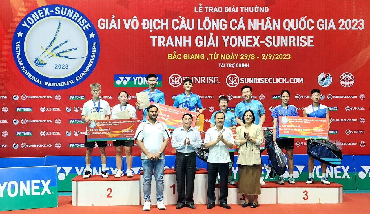 VĐV Quảng Trị giành HCV đôi nam nữ Giải Vô địch Cầu lông cá nhân quốc gia năm 2023