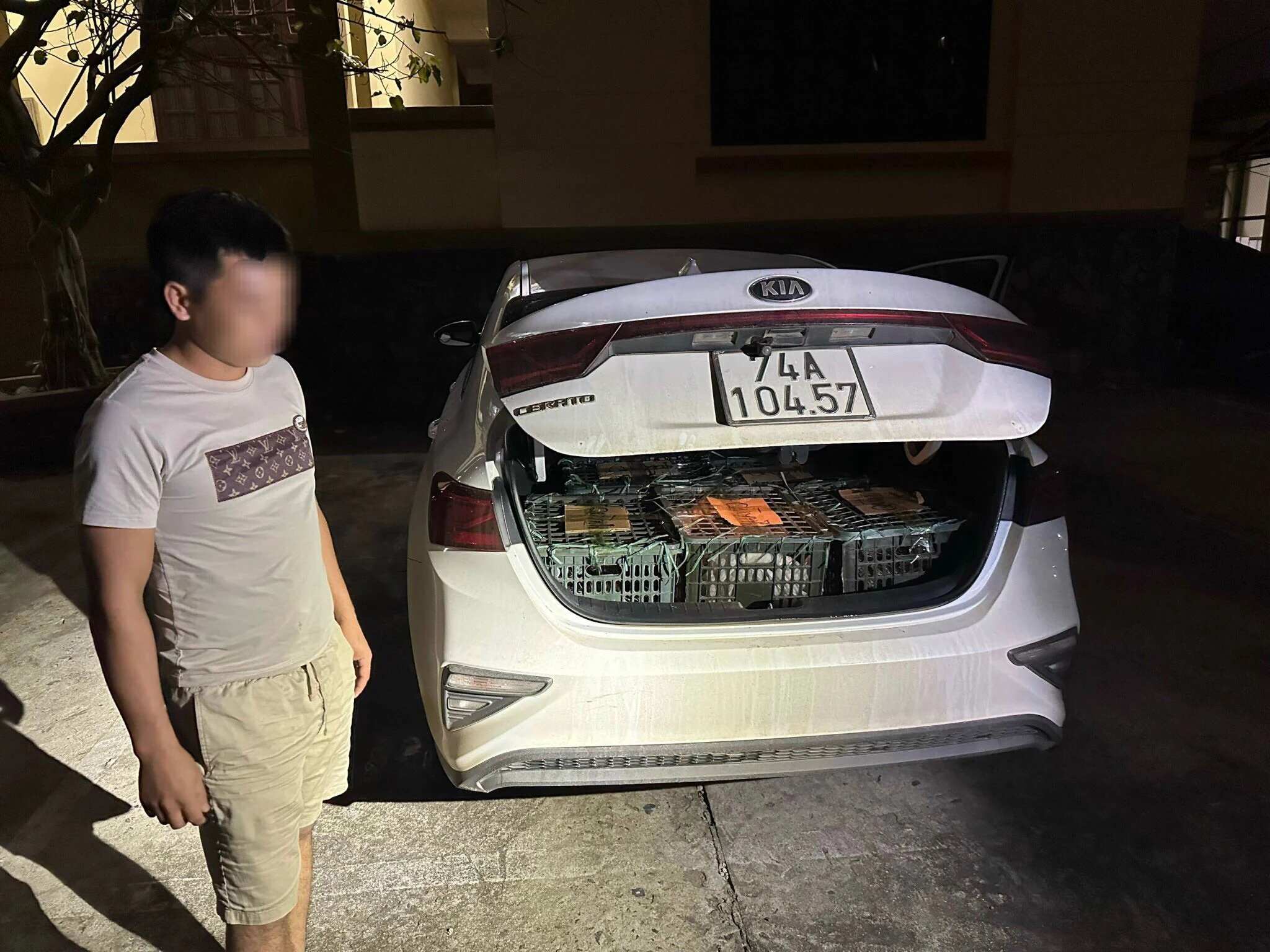 Vận chuyển 14 cá thể động vật hoang dã trên ô tô 4 chỗ ngồi