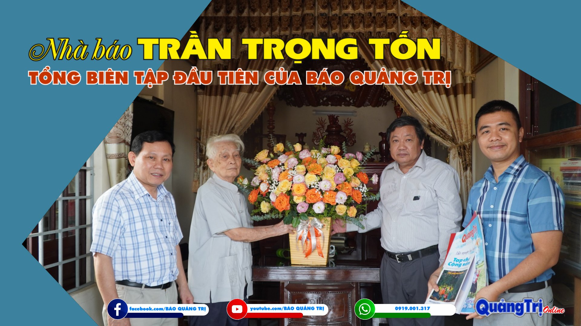 Nhà báo Trần Trọng Tốn - Tổng Biên tập đầu tiên của Báo Quảng Trị