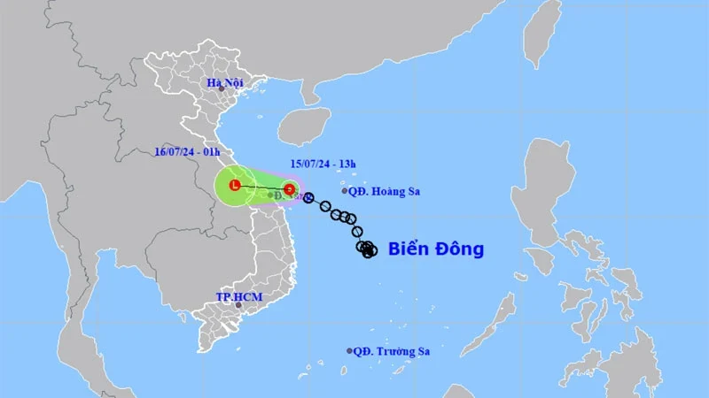 Áp thấp nhiệt đới vào vùng biển Quảng Trị đến Quảng Nam