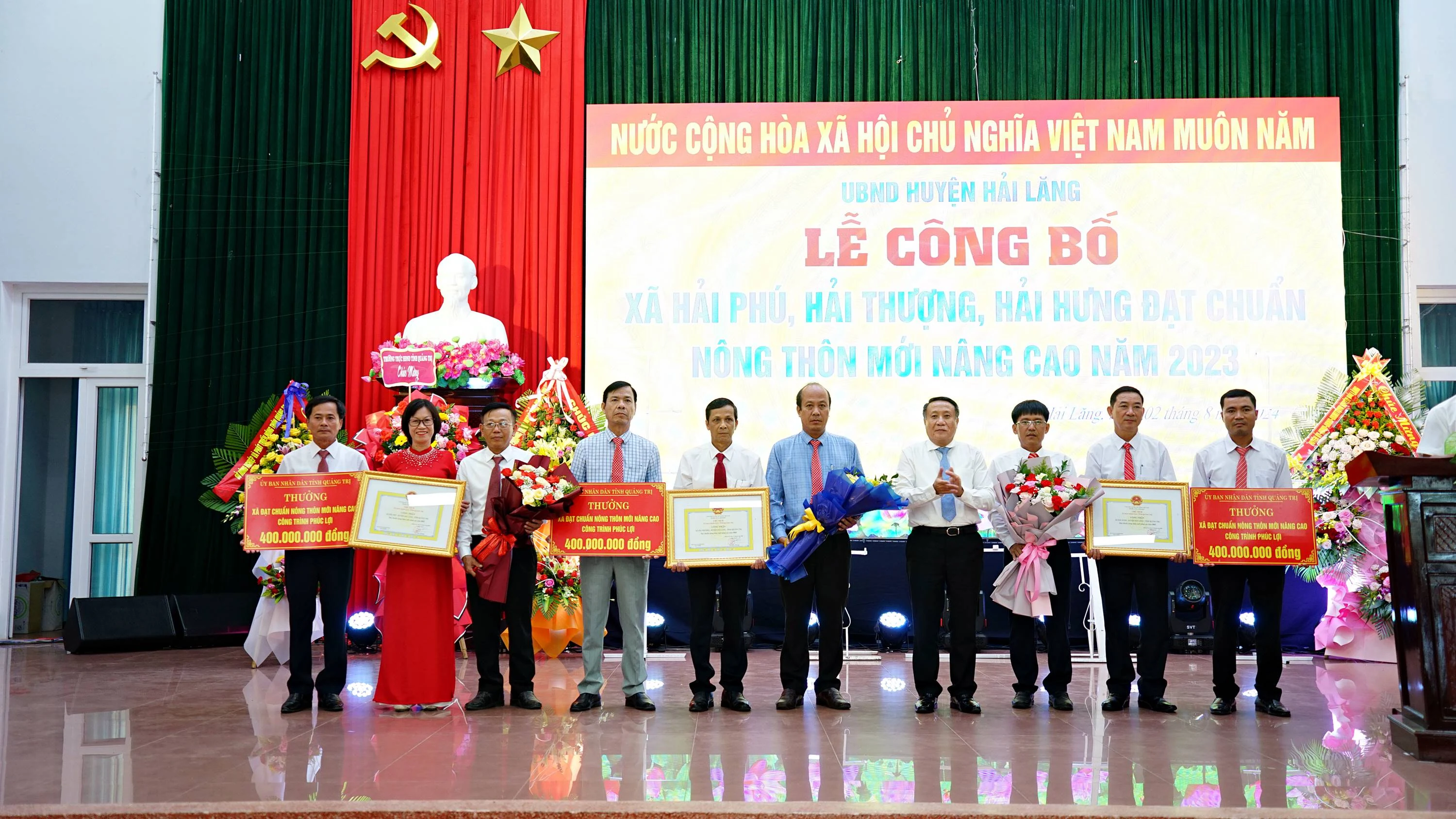 Các xã Hải Phú, Hải Thượng, Hải Hưng đạt chuẩn nông thôn mới nâng cao