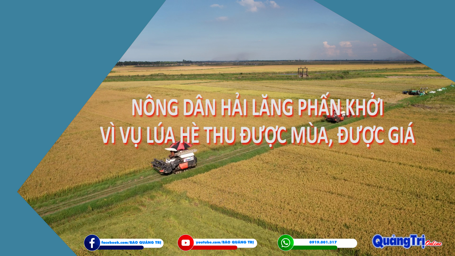 Nông dân Hải Lăng phấn khởi vì vụ lúa Hè Thu được mùa, được giá