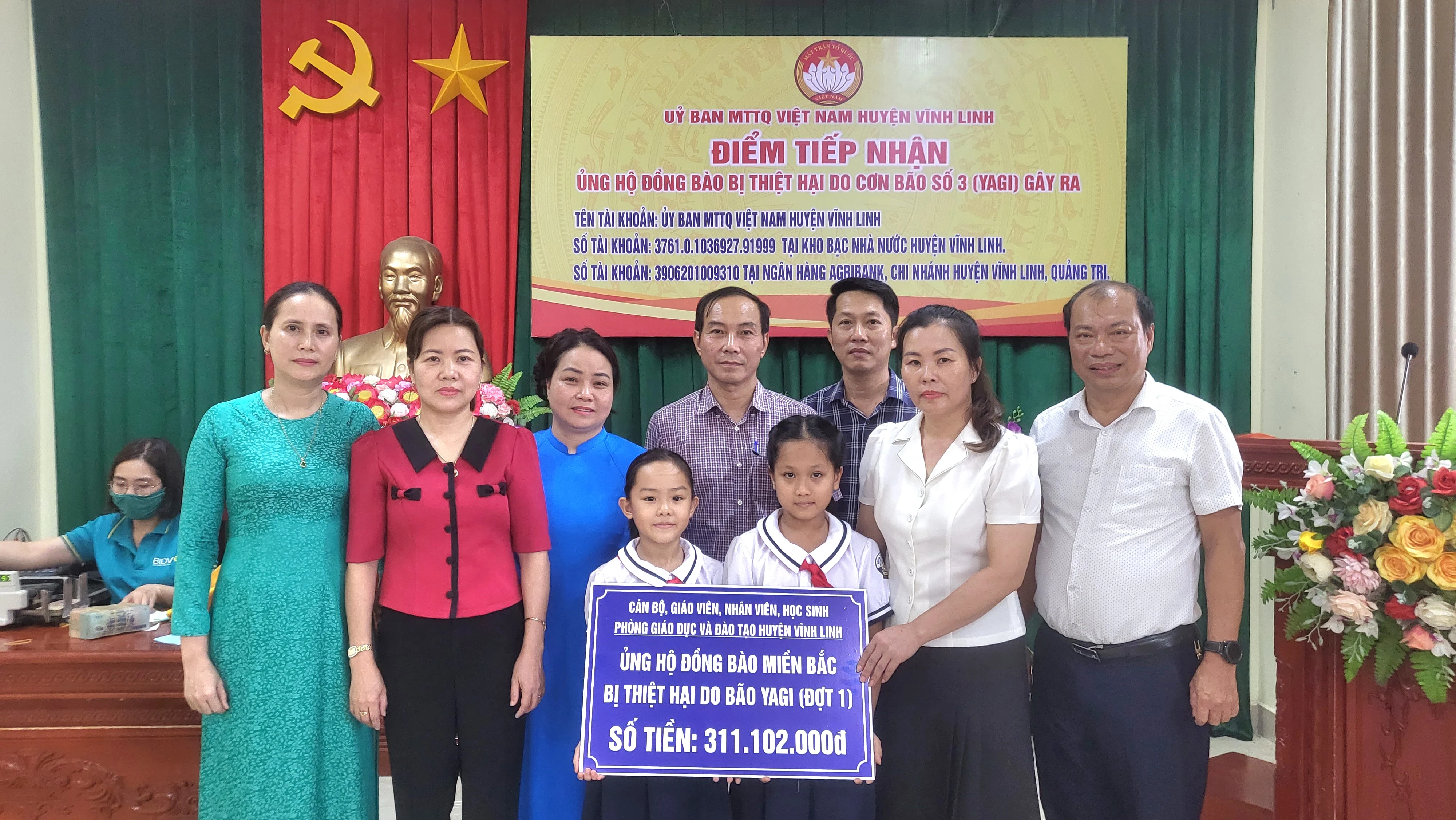 Vĩnh Linh: Tiếp nhận trên 1,4 tỉ đồng hỗ trợ các tỉnh phía Bắc khắc phục hậu quả thiên tai
