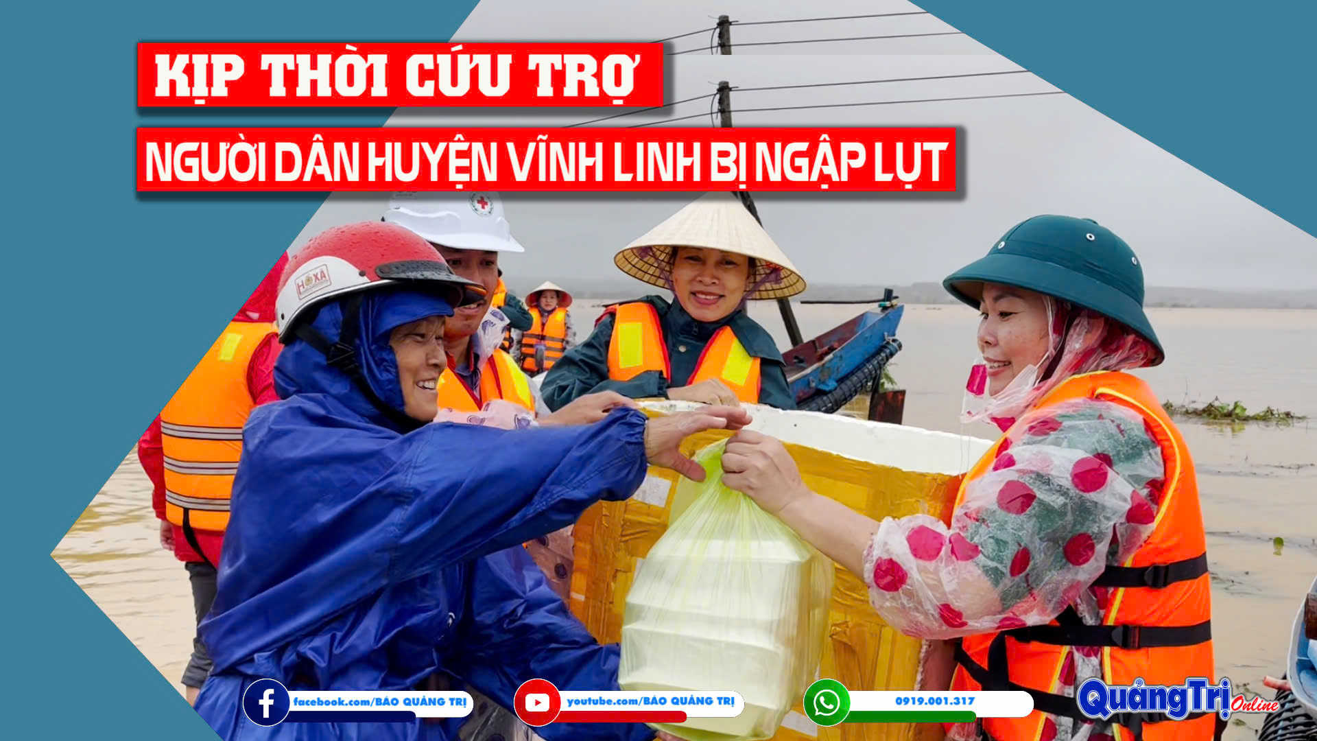 Kịp thời cứu trợ người dân huyện Vĩnh Linh bị ngập lụt