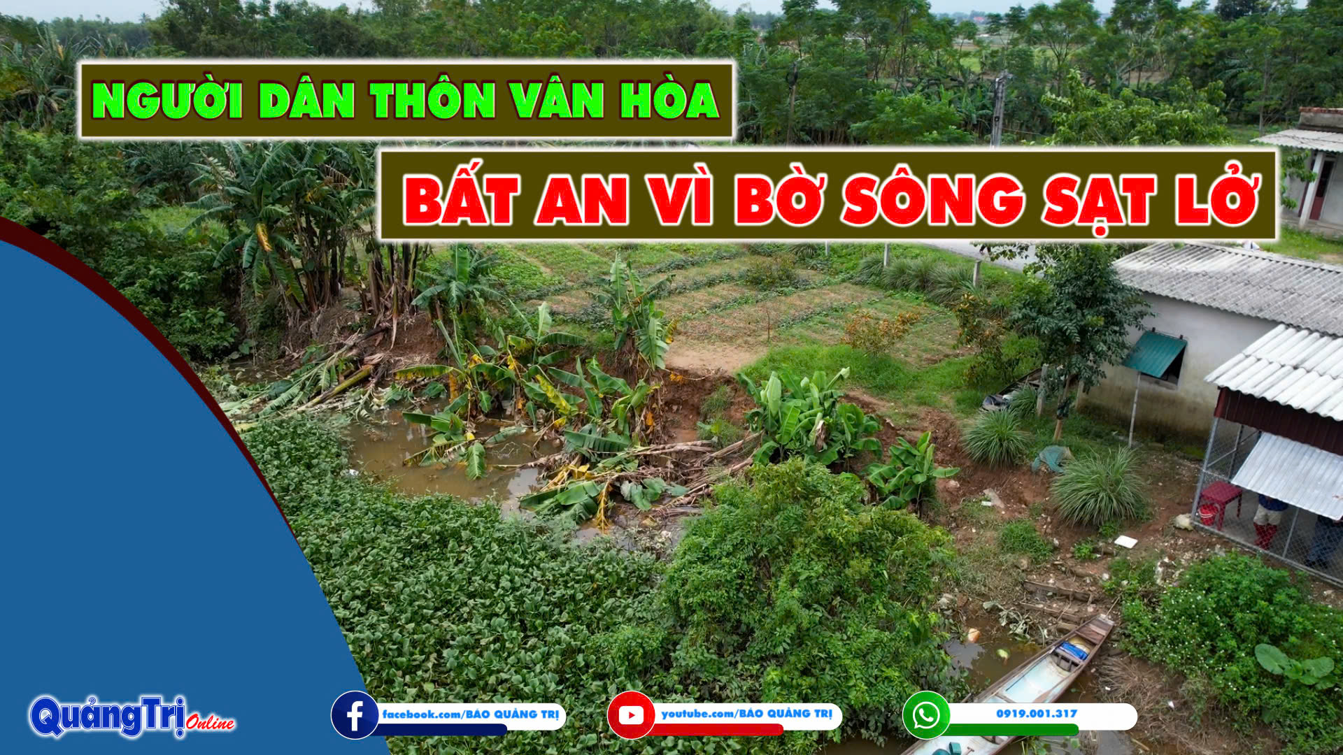 Người dân thôn Vân Hòa bất an vì bờ sông sạt lở