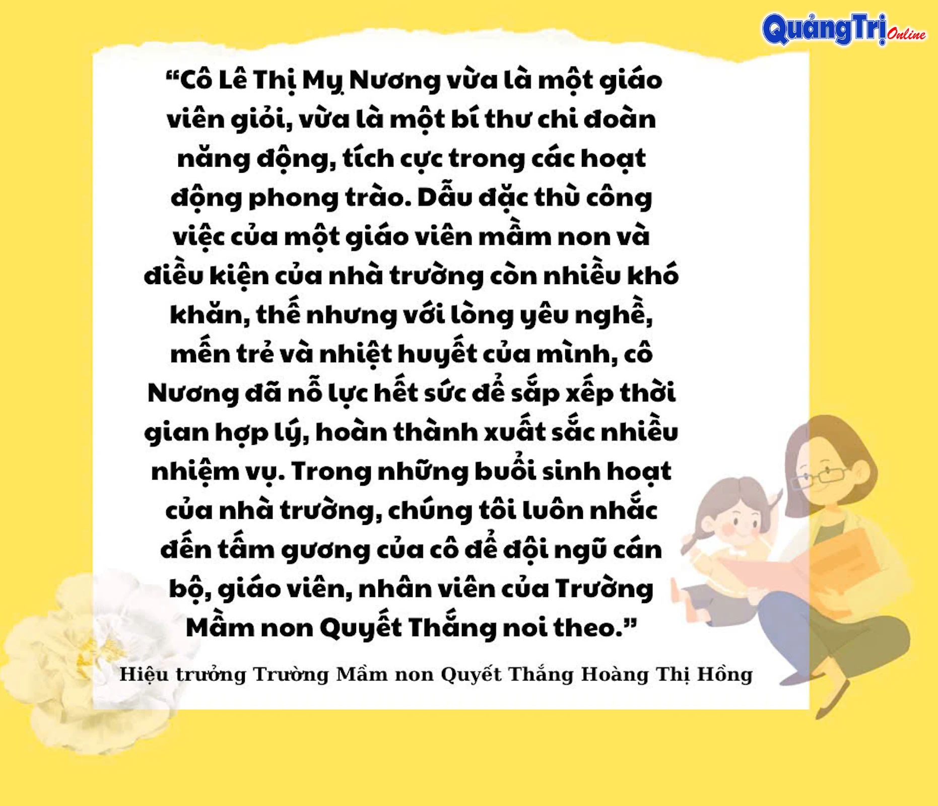 Nữ nhà giáo trẻ giỏi chuyên môn, mạnh phong trào