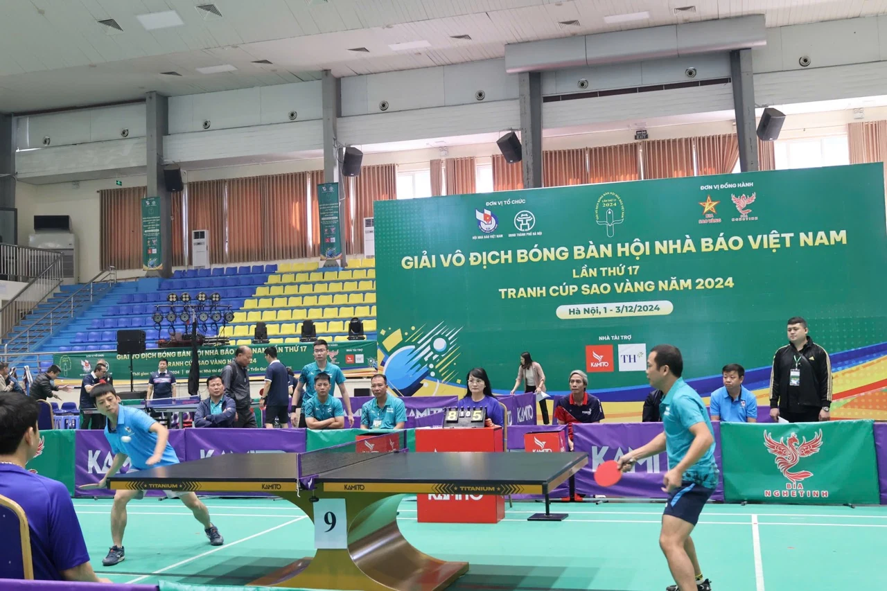 Khai mạc Giải vô địch Bóng bàn Hội Nhà báo Việt Nam lần thứ 17 - Tranh Cúp Sao Vàng năm 2024