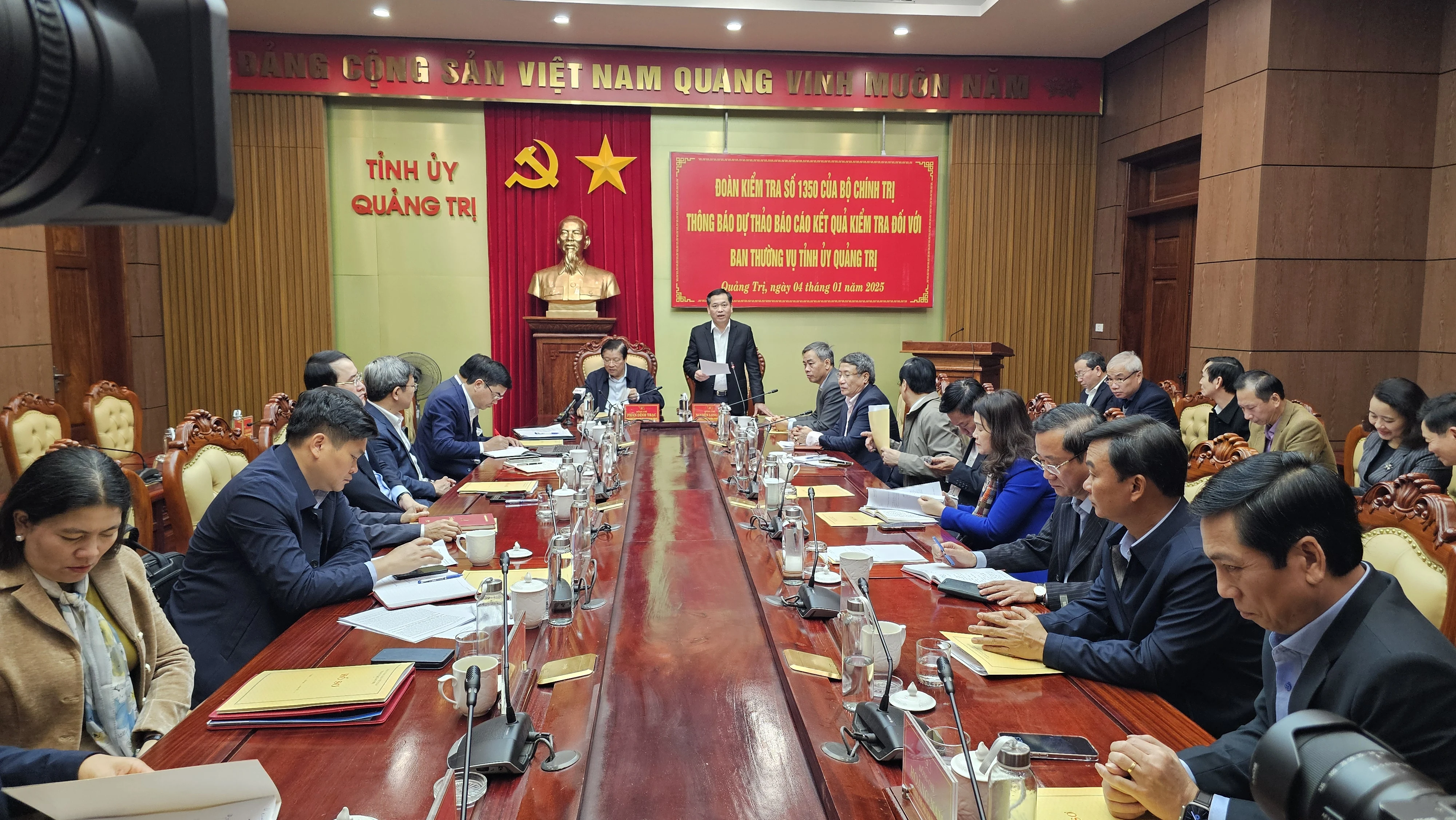 Đoàn kiểm tra của Bộ Chính trị làm việc với Ban Thường vụ Tỉnh ủy Quảng Trị