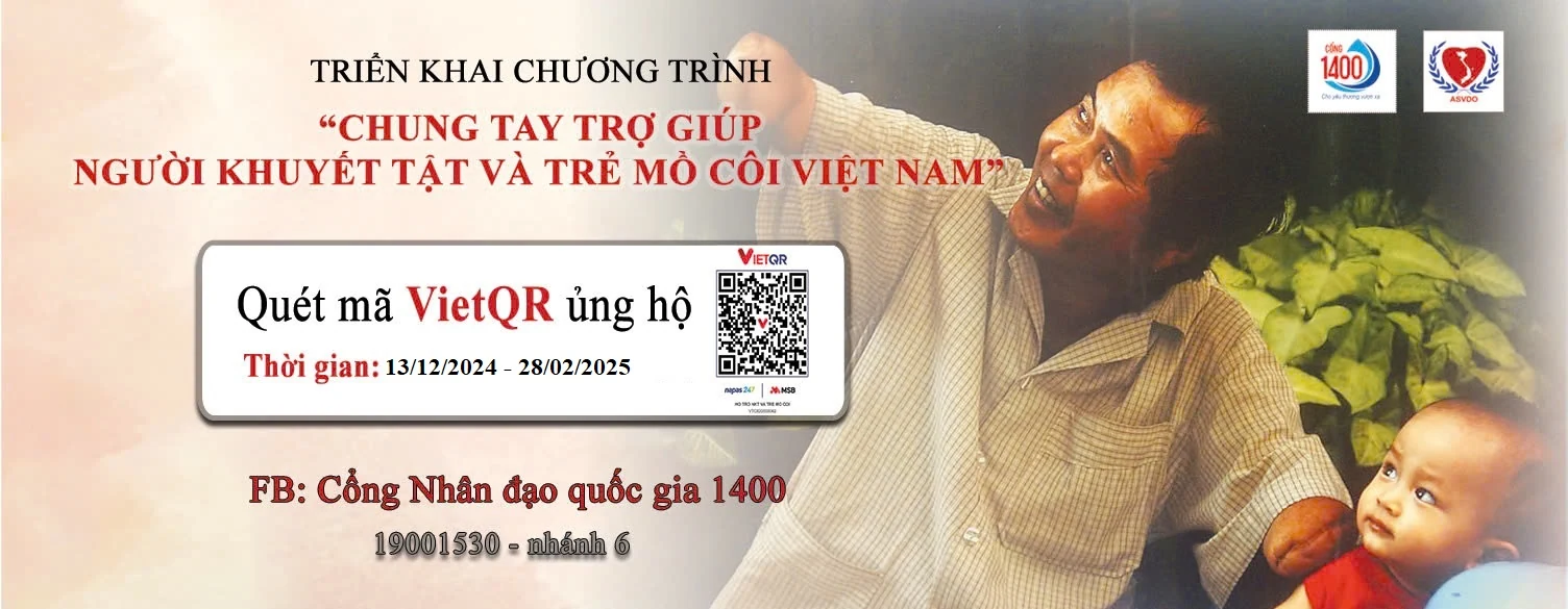 - Quét mã QR ủng hộ người khuyết tật và trẻ mồ côi