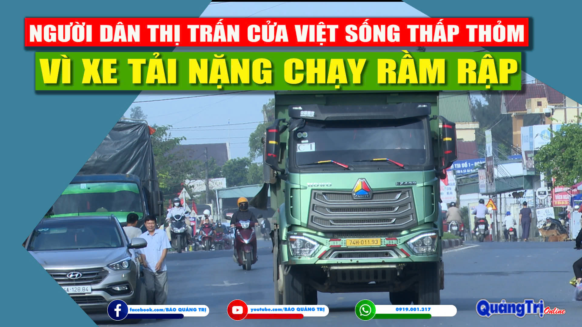 Người dân thị trấn Cửa Việt sống thấp thỏm vì xe tải nặng chạy rầm rập