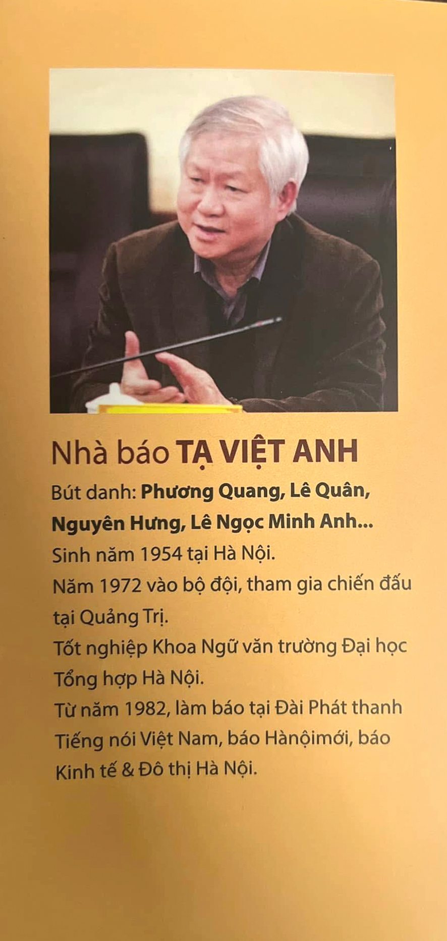 Nhà báo Tạ Việt Anh với một niềm yêu cùng nỗi nhớ...