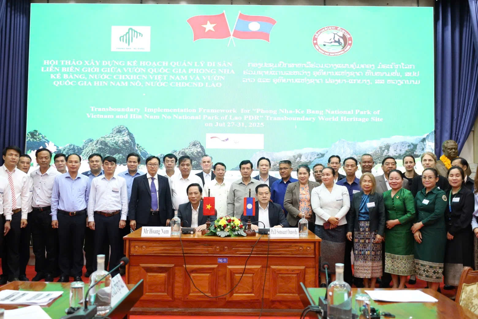 Phó Chủ tịch Thường trực UBND tỉnh Hoàng Nam dự Hội thảo Xây dựng kế hoạch hợp tác giữa 2 Vườn quốc gia Phong Nha - Kẻ Bàng, Hin Nam Nô