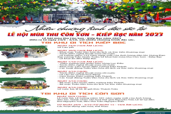 Nhiều chương trình đặc sắc tại Lễ hội mùa thu Côn Sơn - Kiếp Bạc năm nay