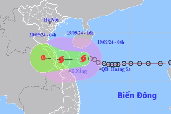 Bão số 4 giật cấp 10 đang cách Đà Nẵng 190 km