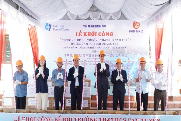 Khởi công xây dựng bể bơi Trường Tiểu học và THCS Cam Tuyền