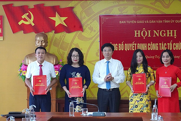Công bố quyết định thành lập bộ máy Ban Tuyên giáo và Dân vận Tỉnh ủy Quảng Trị