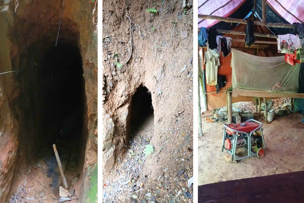 Xây dựng phương án đánh sập các hầm vàng trái phép tại xã Bến Quan